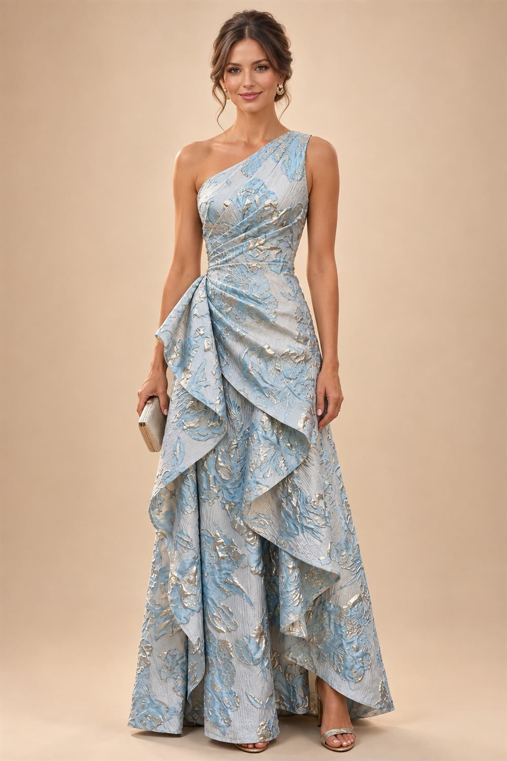 Satin Scoop Neck Mother of the Bride & Groom Dresses with 3D Flower (SHI22500338)