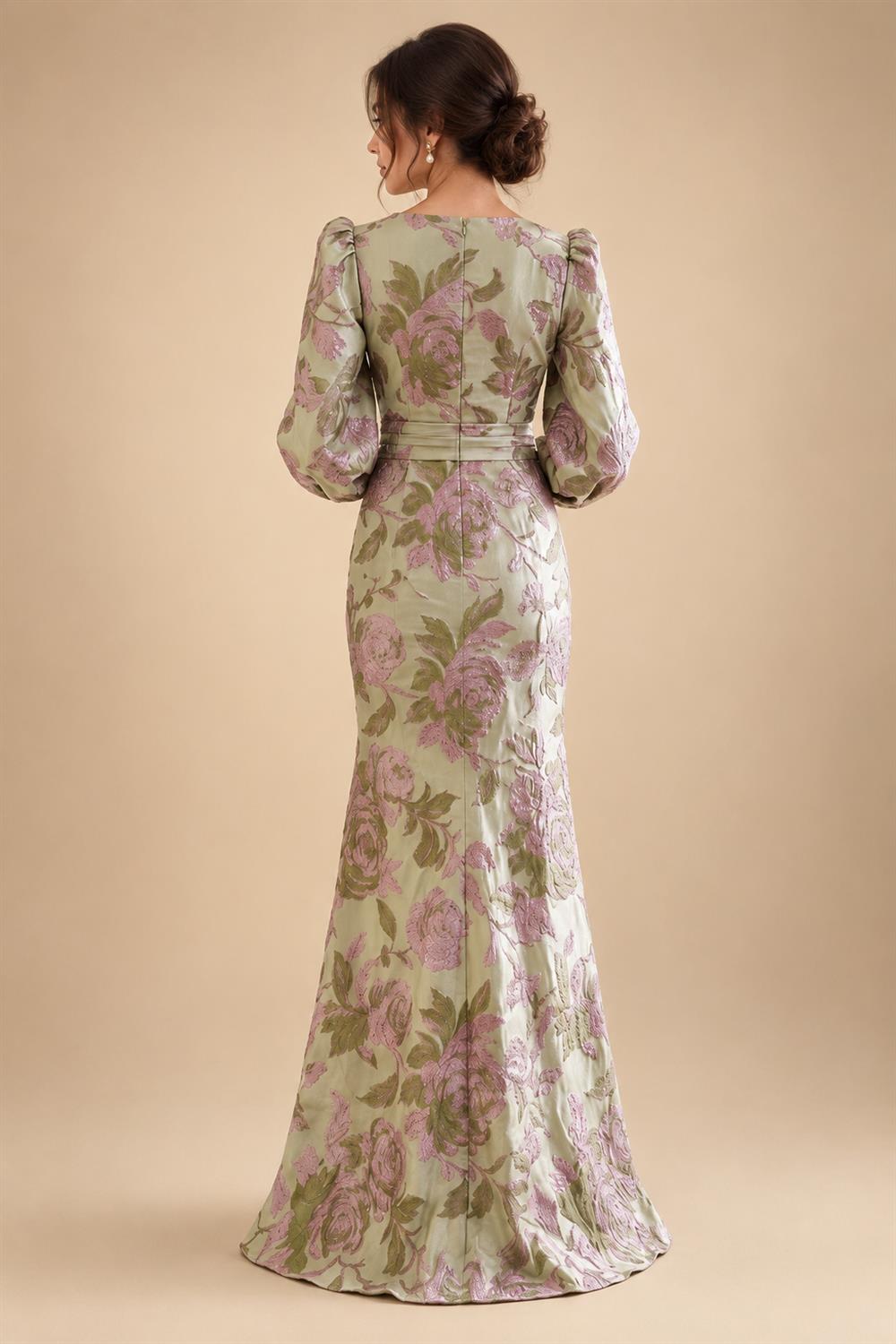 A-Line/Princess One Shoulder Chiffon Floor-Length Mother of the Bride & Groom Dresses with Lace Appliques, Sweep Train & Side Sash (SHI22501663)