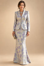Two-Piece Mermaid Long Sleeve Floor-Length Mother of the Bride Dresses with Blazer Jacket (SHIA22500213)