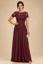 A-Line Chiffon Floral Print 3/4 Cape Sleeves Tiered Mother of the Bride & Groom Dresses with Beaded Waist Embellishment (SHI22500669)