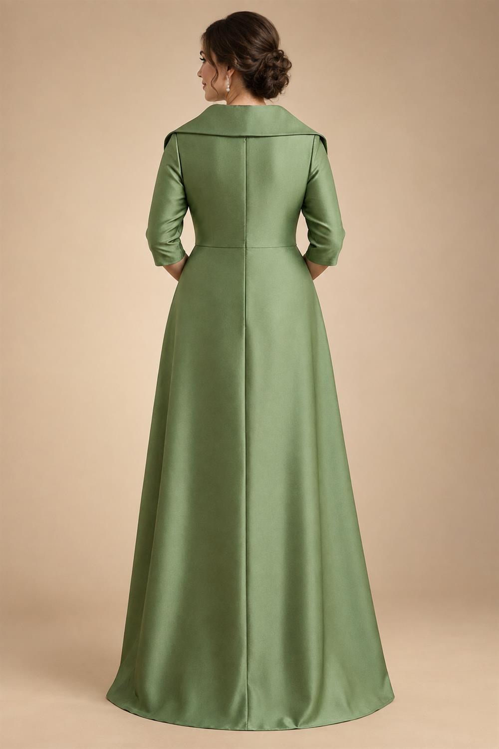 Sheath Chiffon Cape Sleeves Maxi Mother of the Bride & Groom Dresses with Ruched Waist (SHI22500727)