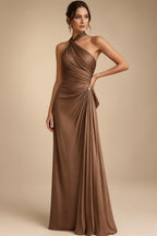 A-Line/Princess Strapless Lace Appliques Floor-Length Mother of the Bride & Groom Dresses with Pleats, Ruched Waist & Sweep Train (SHI22501664)