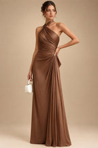 A-Line/Princess V-Neck Floral Embroidery Floor-Length Mother of the Bride & Groom Dresses with Ruched Satin Bodice (SHI22501691)