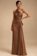 Floral Print A-Line/Princess Scoop Neck Tea-Length Mother of the Bride & Groom Dresses with Tiered Layers & Ruched Waist (SHI22501120)