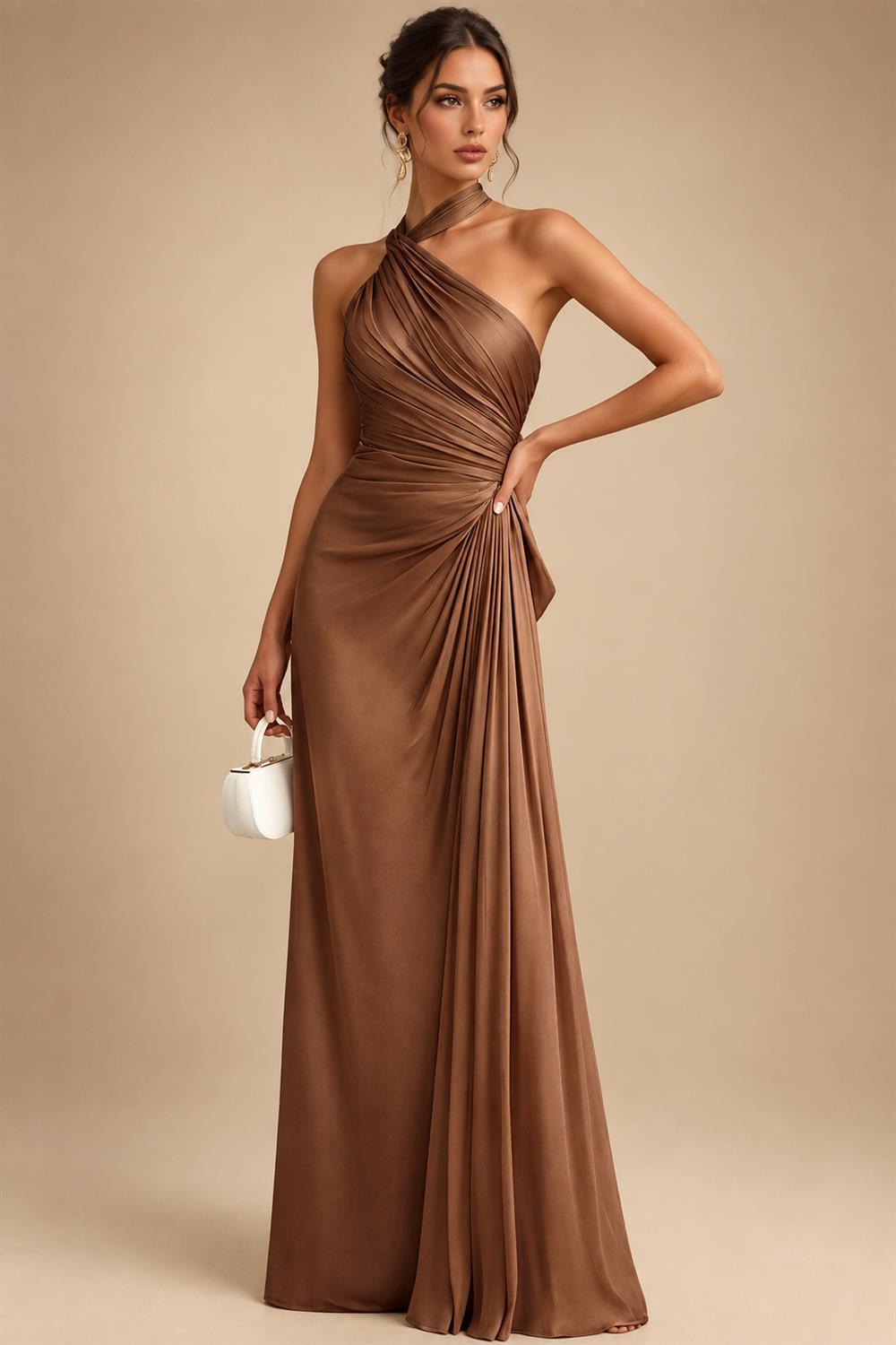A-Line/Princess V-Neck Velvet Floor-Length Mother of the Bride & Groom Dresses with Ruched Waist (SHI22501614)