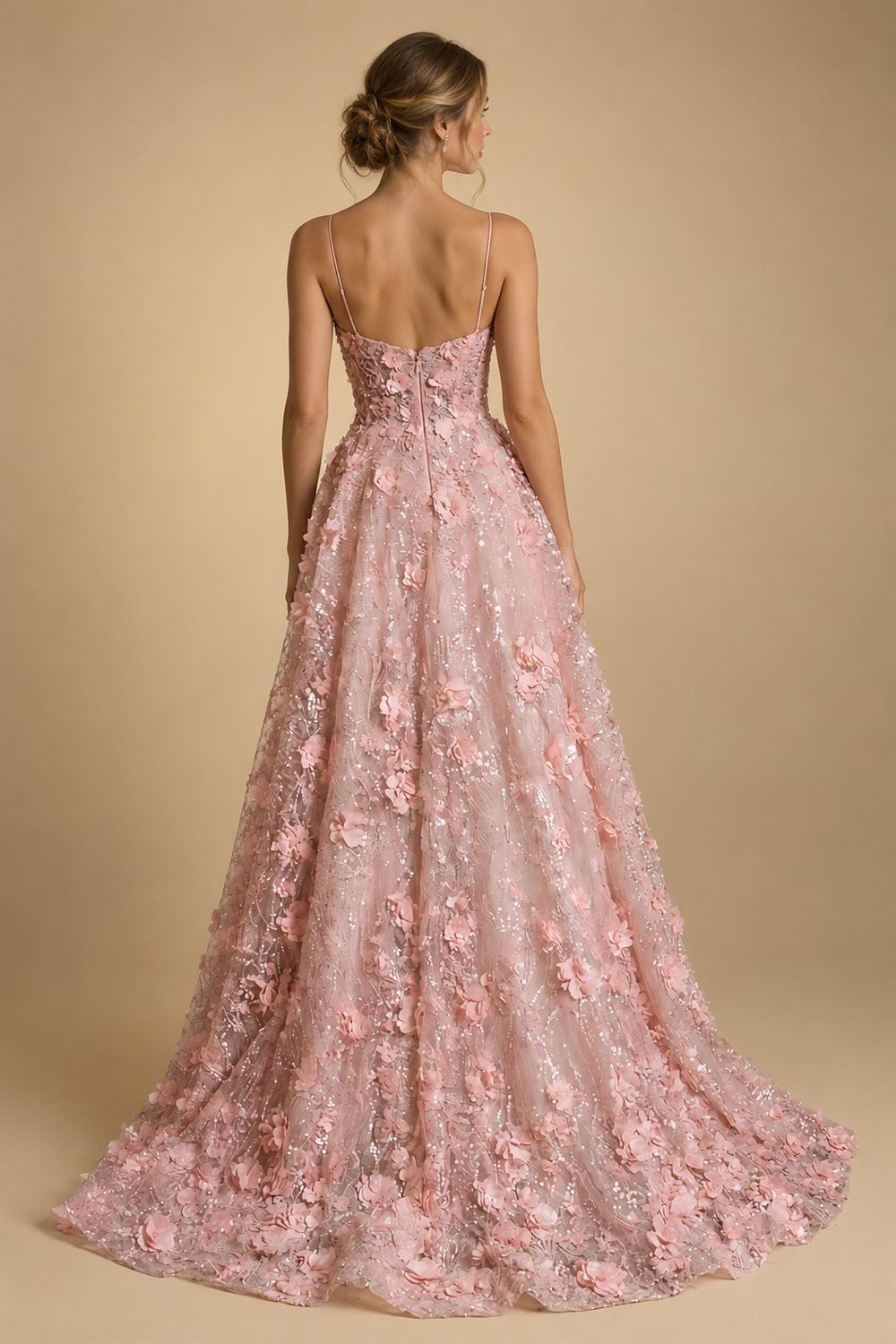 A-Line/Princess Scoop Neck Pleated Satin Evening Dresses with Sequins (SHI22500066)