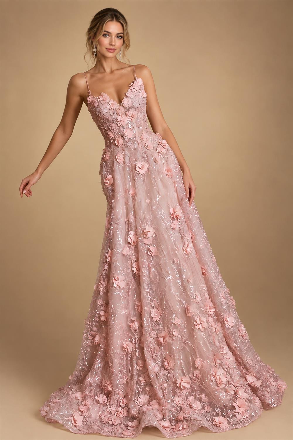 A-Line/Princess Scoop Neck Pleated Satin Evening Dresses with Sequins (SHI22500066)