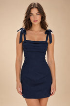 Satin Bodycon Spaghetti Straps Short Homecoming Dresses with Ruched Bodice (SHI22370321)