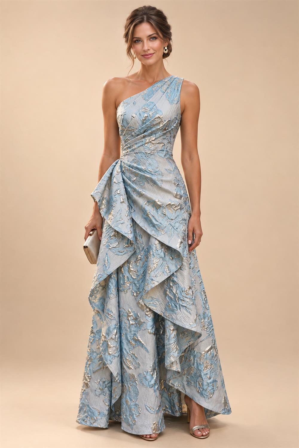 Satin Scoop Neck Mother of the Bride & Groom Dresses with 3D Flower (SHI22500338)