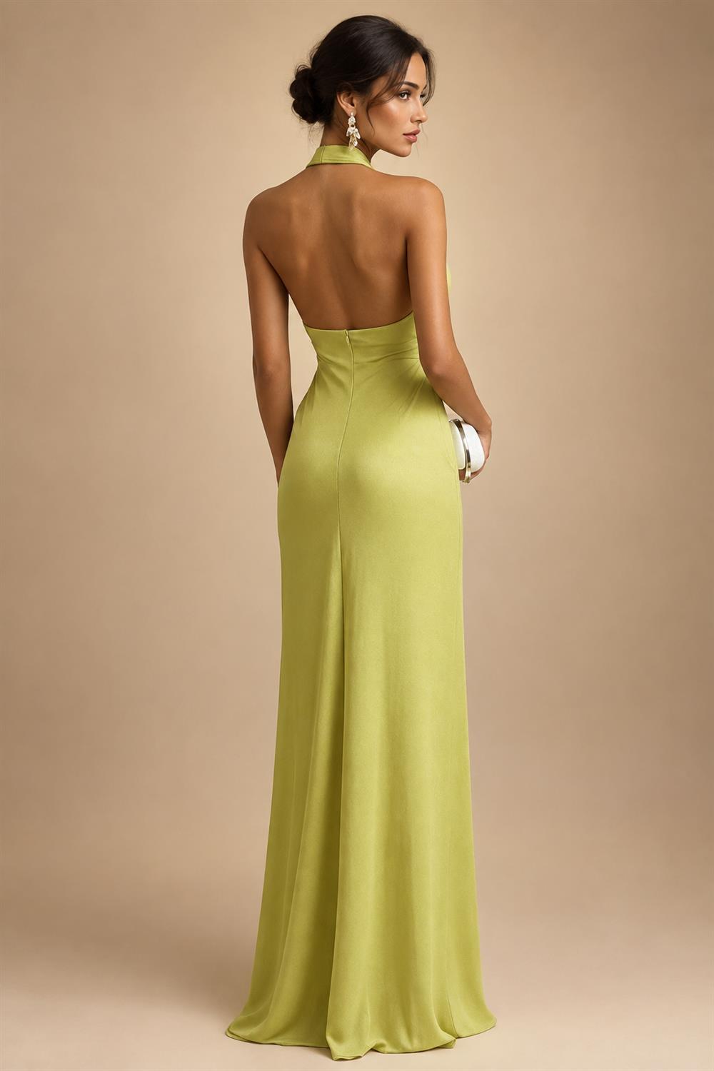 A-Line/Princess Scoop Neck Pleated Satin Evening Dresses with Sequins (SHI22500066)