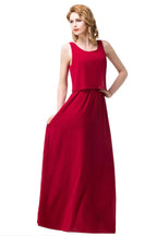 Vestidos de Dama de Honra em Chiffon Quadrados, Comprimento até ao Chão, Corte em Linha A