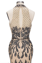 Robes de bal longues sirène à col licou avec motifs pailletés