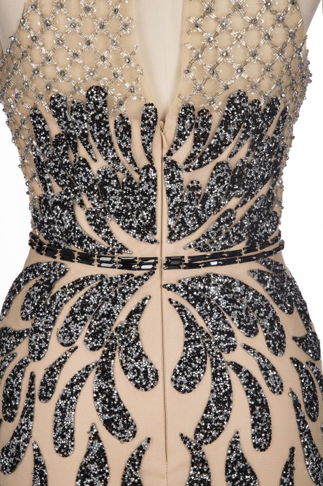Robes de bal longues sirène à col licou avec motifs pailletés
