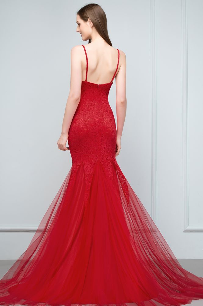 Robes de bal longues jusqu'au sol, coupe sirène, encolure illusion, sans manches, en tulle et dentelle