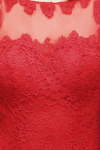 Robes de bal longues jusqu'au sol, coupe sirène, encolure illusion, sans manches, en tulle et dentelle