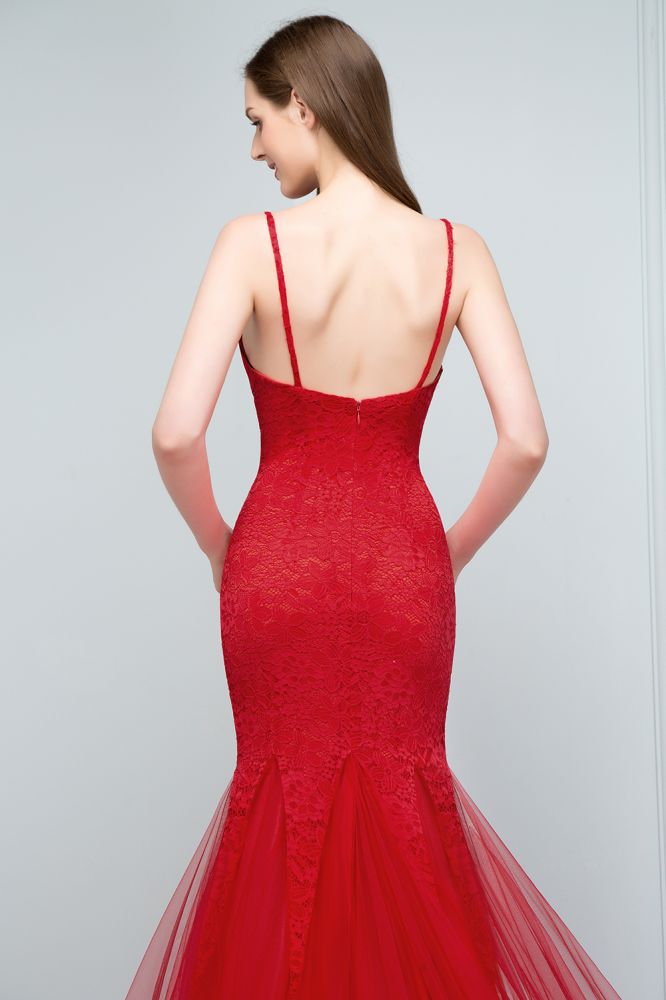 Robes de bal longues jusqu'au sol, coupe sirène, encolure illusion, sans manches, en tulle et dentelle
