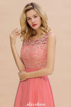 Vestido de Noiva Simples em Linha A com Renda Floral, Sem Mangas, Vestido Comprido para Damas de Honra