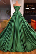 Robe de bal longue glamour en ligne A, une épaule, sans manches