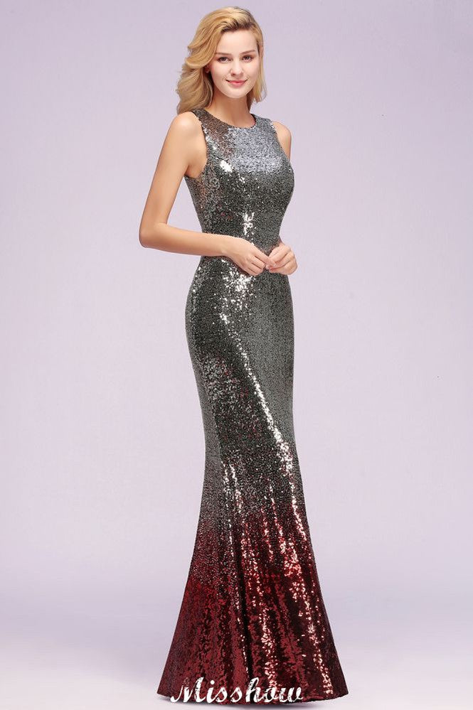 Vestidos de Damas de Honra Sem Mangas, Sensuais, com Lantejoulas de Sereia Glamourosos