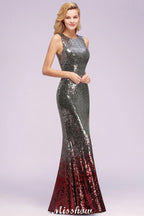 Vestidos de Damas de Honra Sem Mangas, Sensuais, com Lantejoulas de Sereia Glamourosos