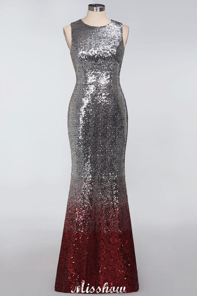 Vestidos de Damas de Honra Sem Mangas, Sensuais, com Lantejoulas de Sereia Glamourosos