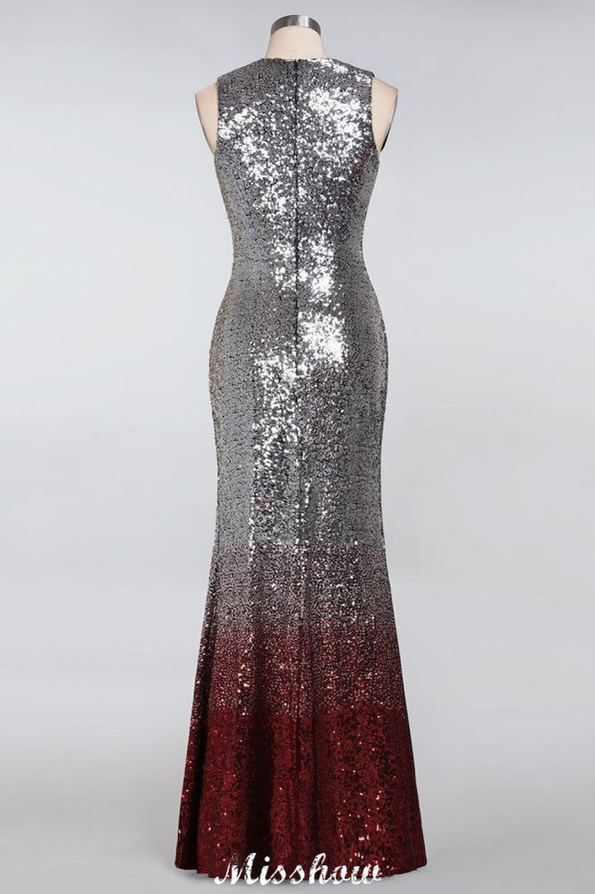 Vestidos de Damas de Honra Sem Mangas, Sensuais, com Lantejoulas de Sereia Glamourosos