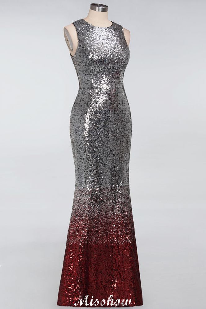 Vestidos de Damas de Honra Sem Mangas, Sensuais, com Lantejoulas de Sereia Glamourosos