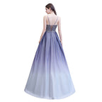 Robe de fête en ligne A scintillante spaghetti ombrée violet Glamous