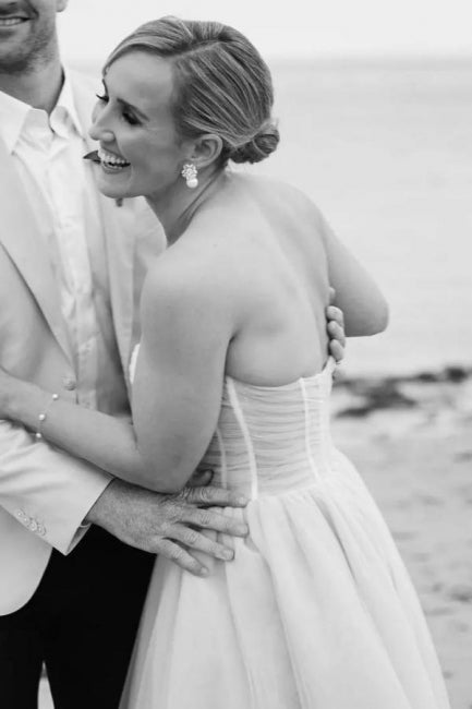 Magnifique robe de mariée blanche en tulle, ligne A, bustier cœur, sans manches