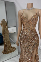 Splendido abito da sera senza maniche con spalline sottili a colonna in tulle e strass