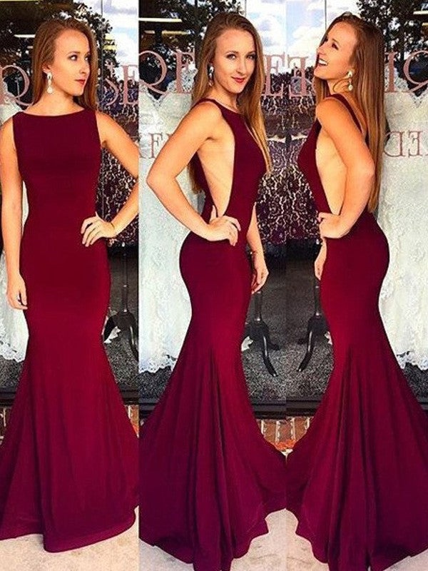 Superbes robes de bal sans manches en spandex style bateau sirène