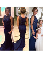 Superbes robes de bal en satin à décolleté en cœur, traîne courte, sans manches, ornées de perles, style sirène