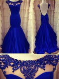 Superbes robes de bal longues en taffetas, sans manches, à encolure dégagée, ornées de perles, style sirène