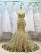 Superbes robes de bal sans manches en tulle à paillettes, décolleté cœur, style sirène