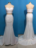 Splendidi Abiti da Sera Senza Maniche in Crepe Elasticizzato con Scollo a Cuore da Sirena