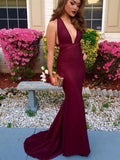 Hermosos vestidos de fiesta de licra sin mangas con escote en V y corte sirena