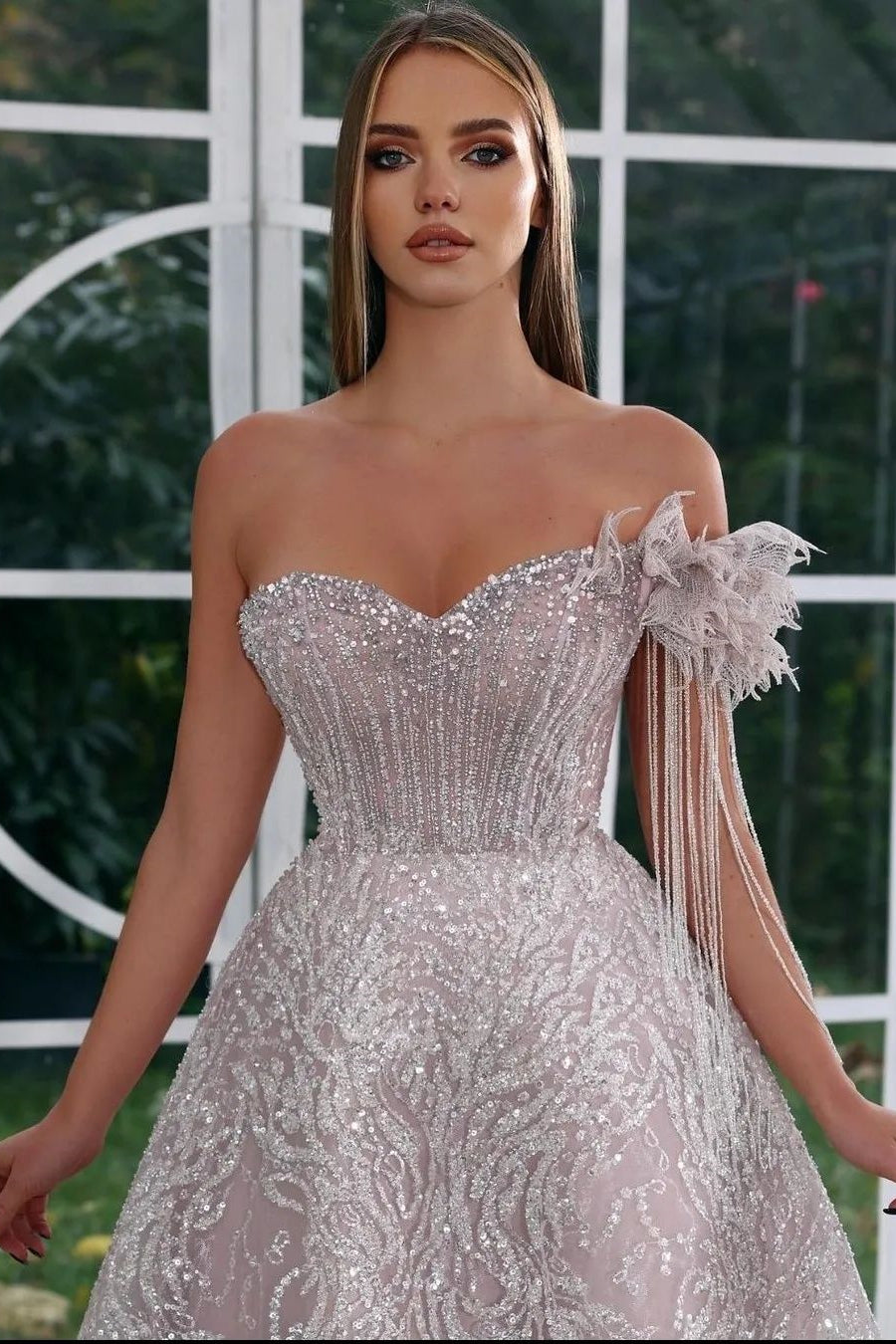Gorgeous Sweetheart Off-the-shoulder Beading A-line Prom Dress