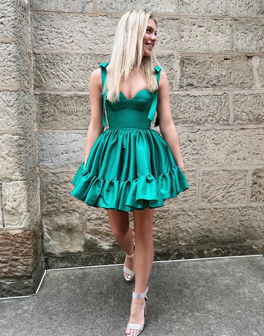 A-line Sweetheart Homecoming Dress with Ruffle