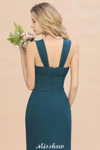 Vestidos de Dama de Honra em Linha A com Alças, Vestido Comprido para Festa de Casamento