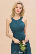 Vestidos de Dama de Honra em Linha A com Alças, Vestido Comprido para Festa de Casamento