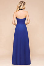 Trägerloses A-Linien Hochzeitsfestkleid Chiffon Brautjungfernkleid