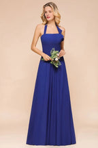 Trägerloses A-Linien Hochzeitsfestkleid Chiffon Brautjungfernkleid