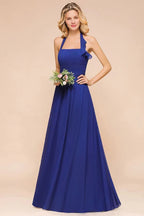 Trägerloses A-Linien Hochzeitsfestkleid Chiffon Brautjungfernkleid