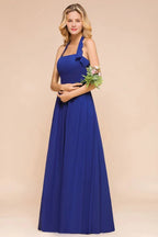 Trägerloses A-Linien Hochzeitsfestkleid Chiffon Brautjungfernkleid