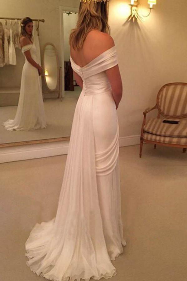 Vestidos de novia largos de alta calidad sin tirantes y mangas cortas