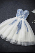 Vestido de Regresso Sexy, Corte em A, Sem Alças, Curto, para Baile, Vestido de Festa