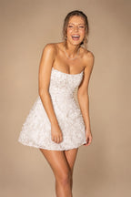 Luxury White Sparkle Sequined Bead Embellished Tube Sheath Wedding Dress ZP044