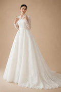 Luxury Full Lace Printed Ball Gown Wedding Dress ZP173