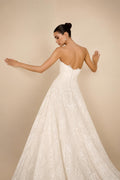 White Classic Eyelash Lace A Line Wedding Dress for Bride ZP208