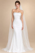 Long Wedding Veil Lace Appliques Cathedral Veil One-Layer Wedding Veils With Comb Customized